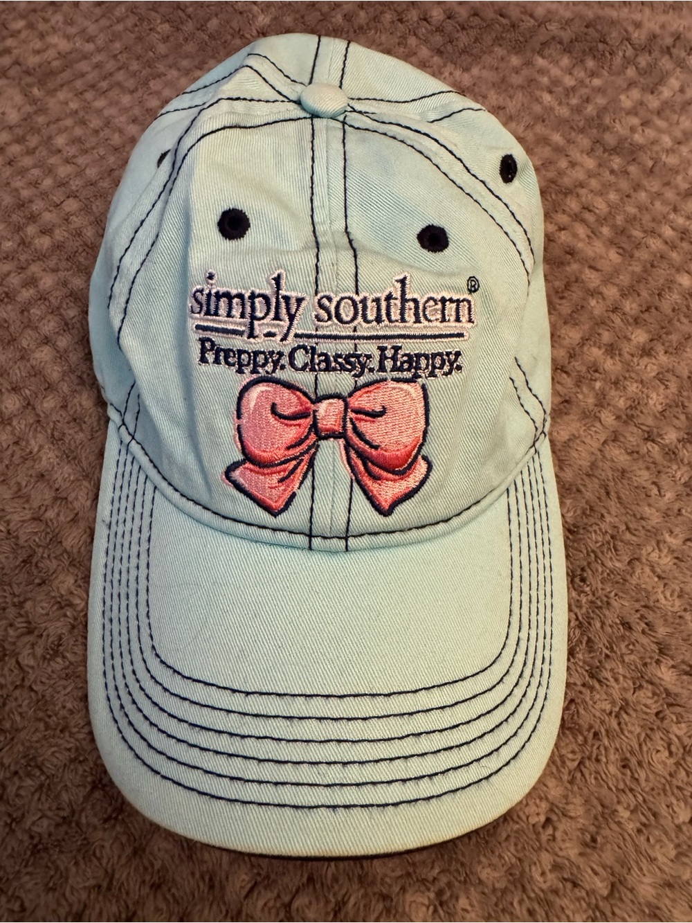 Simply Southern Hat with Pink Bow Embroidery